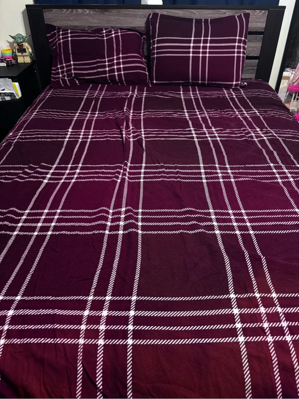 Full/Queen Gap Home Burgundy Duvet Cover Set